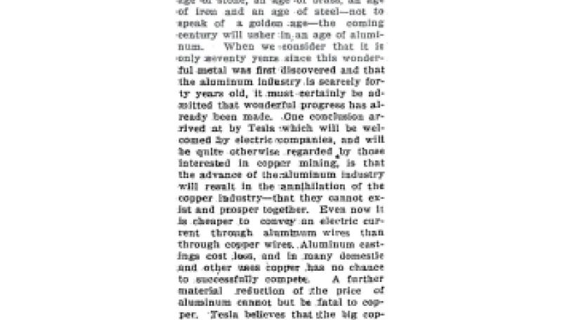 Preview of Tesla's View on Uses of Aluminum article