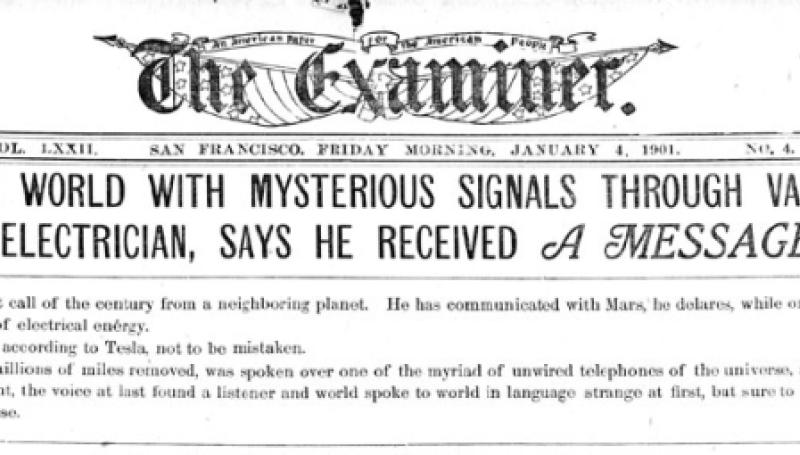 Preview of World Speaks to World with Mysterious Signals through Vast Space - Tesla, The Electrician, Says He Received a Message from Mars. article