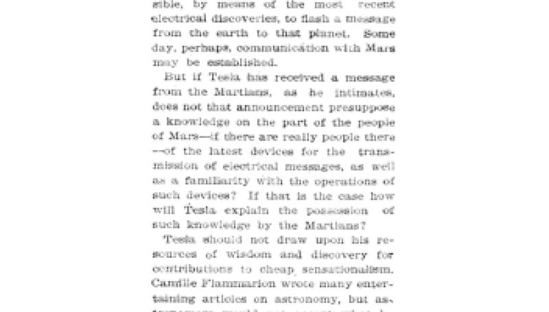 Preview of Tesla "Scoops" the World article