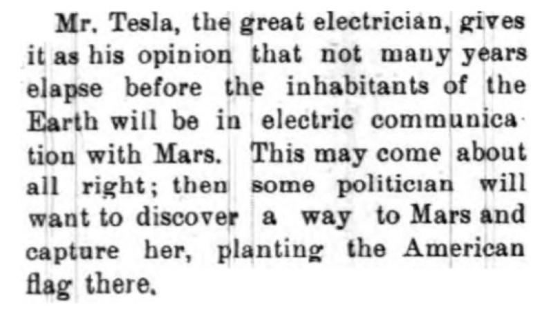 Preview of Mr. Tesla Gives His Opinion article