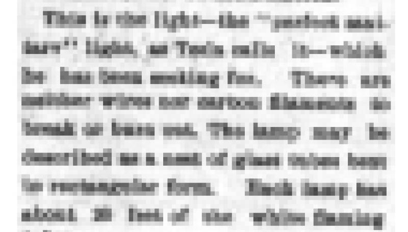 Preview of Nikola Tesla's New Light article