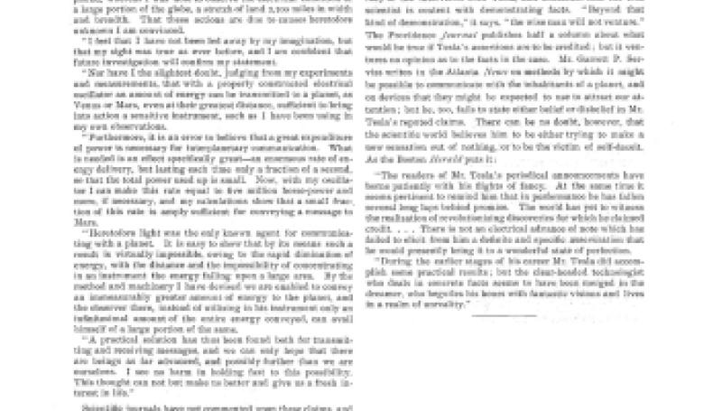 Preview of An Alleged Message from Mars article