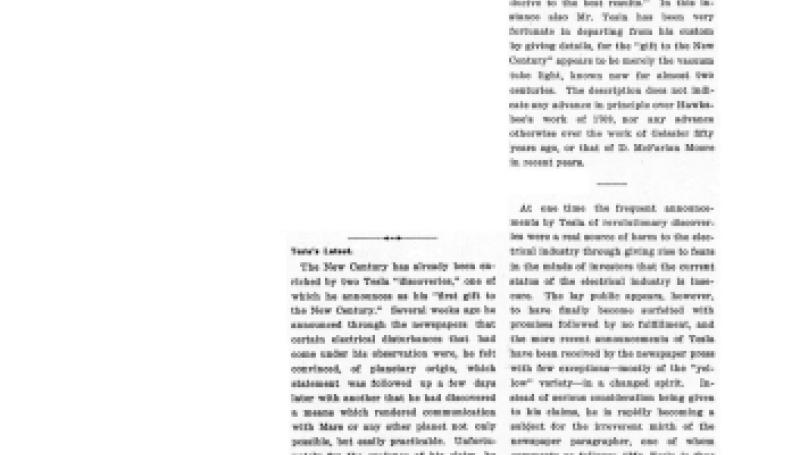 Preview of Tesla's Latest - Interplanetary Communication and Artificial Sunshine article