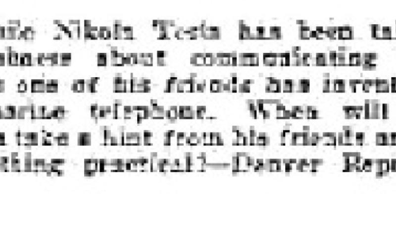 Preview of Nikola Tesla Talking Foolishness article