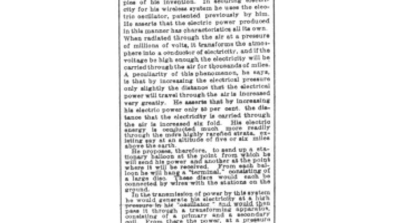 Preview of A Tesla Wireless Device article