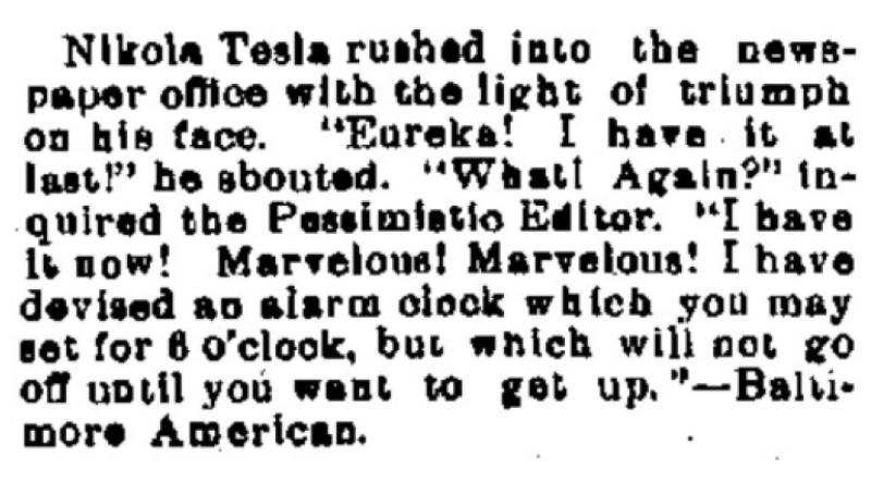 Preview of Tesla's Alarm Clock article