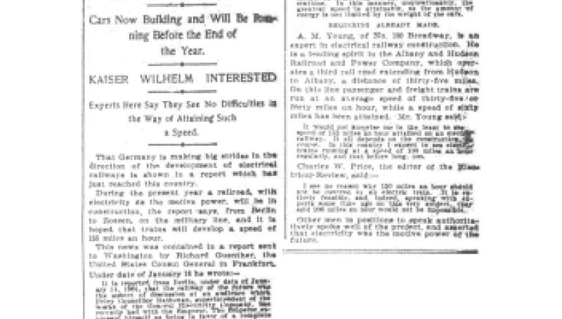 Preview of 155 Miles an Hour on Electric Road article