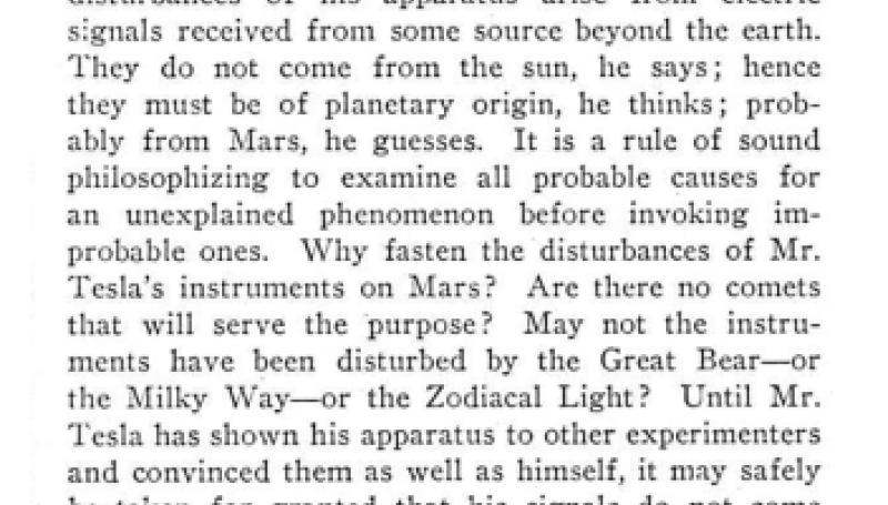 Preview of Astronomers on Tesla's Ideas of Inhabitants of Mars article