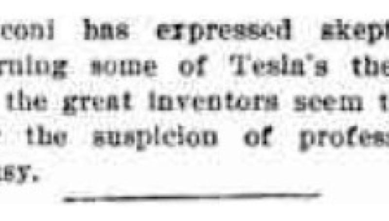 Preview of Skepticism Concerning Tesla's Theories article