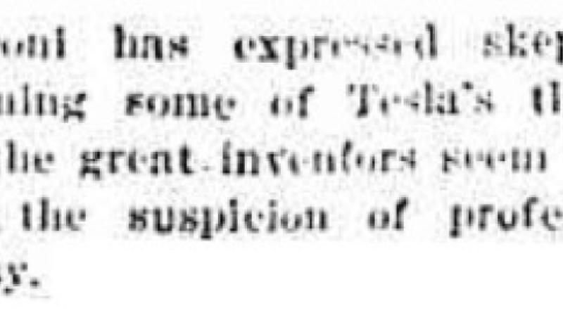 Preview of Skepticism Concerning Tesla's Theories article