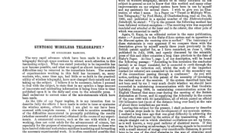 Preview of Syntonic Wireless Telegraphy - Part 1 article