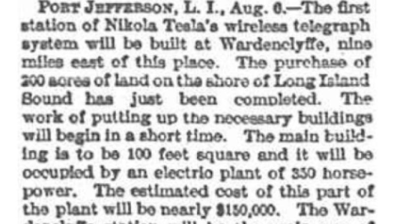 Preview of Wireless Telegraphy Plant article