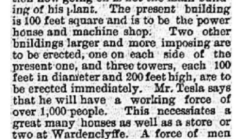 Preview of Tesla's Work at Wardenclyffe article