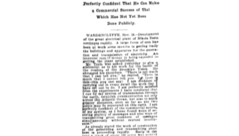 Preview of Tesla's Great Plant at Wardenclyffe article