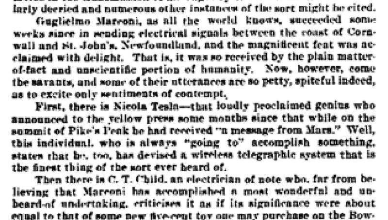 Preview of Some Detractors of Sig. Marconi article