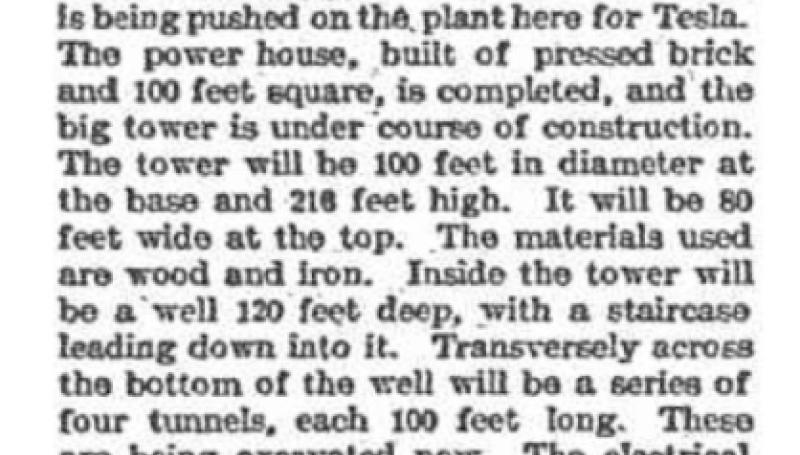 Preview of Tall Tower for Tesla article