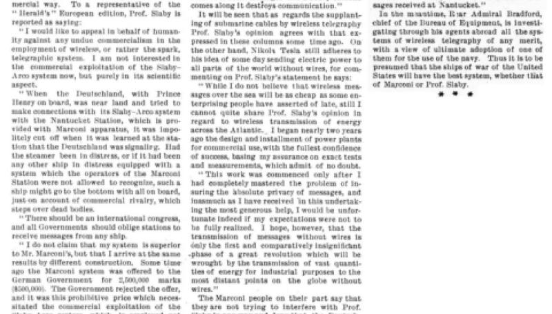 Preview of Editorial Notes - A Wireless Telegraphy Wrangle article