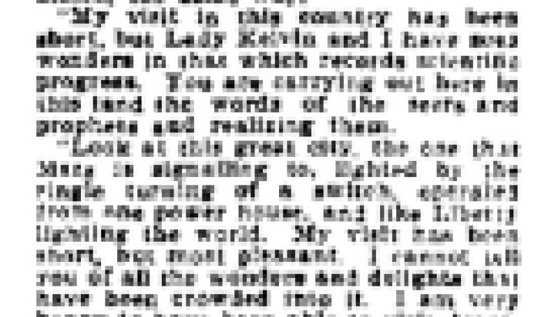 Preview of Dinner to Lord Kelvin article