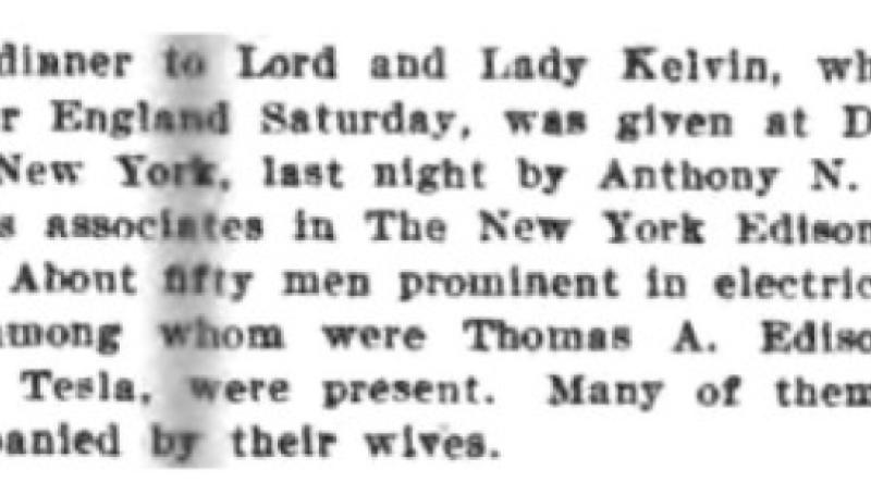 Preview of Dinner for Lady and Lord Kelvin article