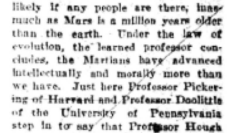Preview of Astronomers Differ Widely About Mars article