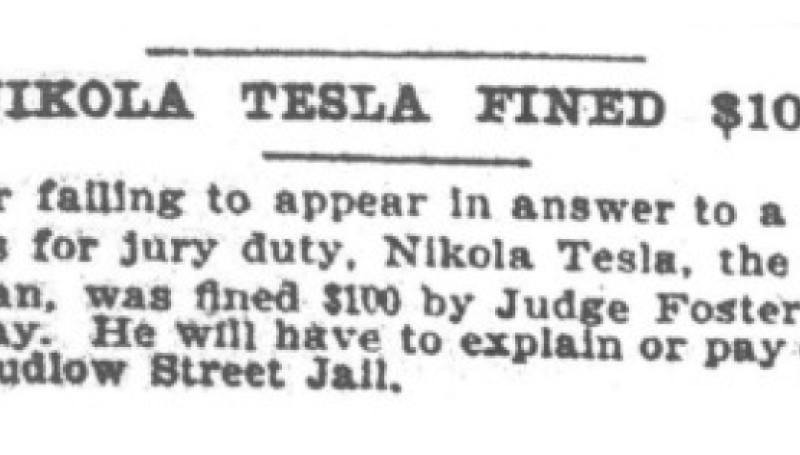 Preview of Nikola Tesla Fined $100 (reprint 2) article