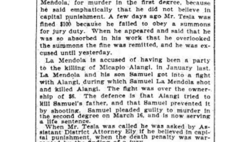 Preview of Tesla Against Death Penalty article