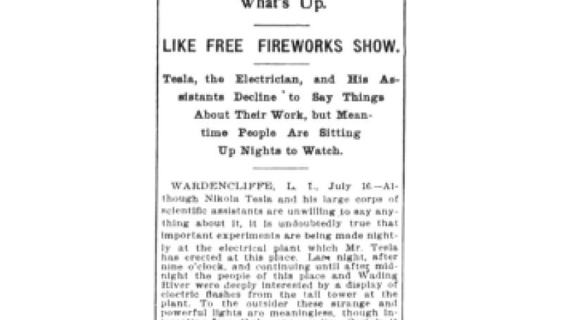 Preview of Tesla's Tall Tower Sends Out Queer Light article