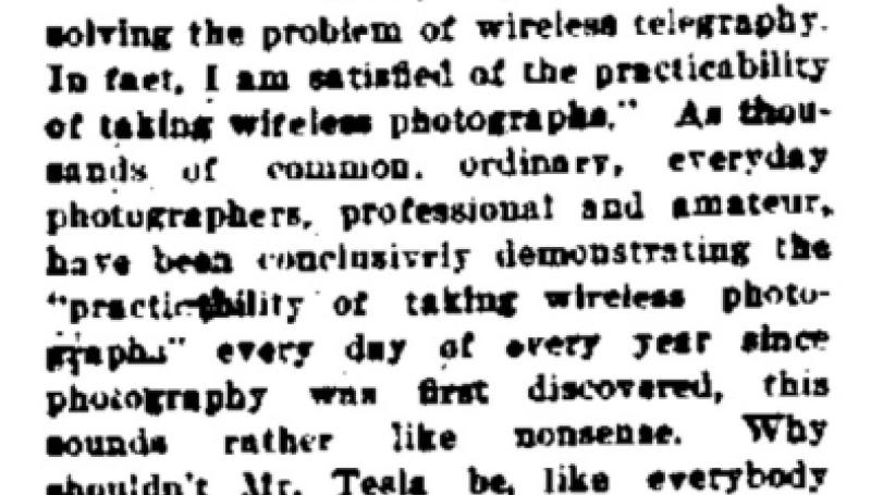 Preview of Tesla's Wireless Photography article