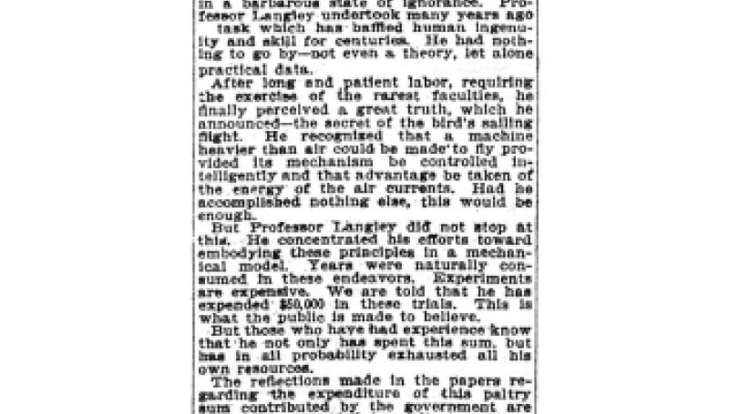 Preview of Mr. Tesla Praises Professor Langley article