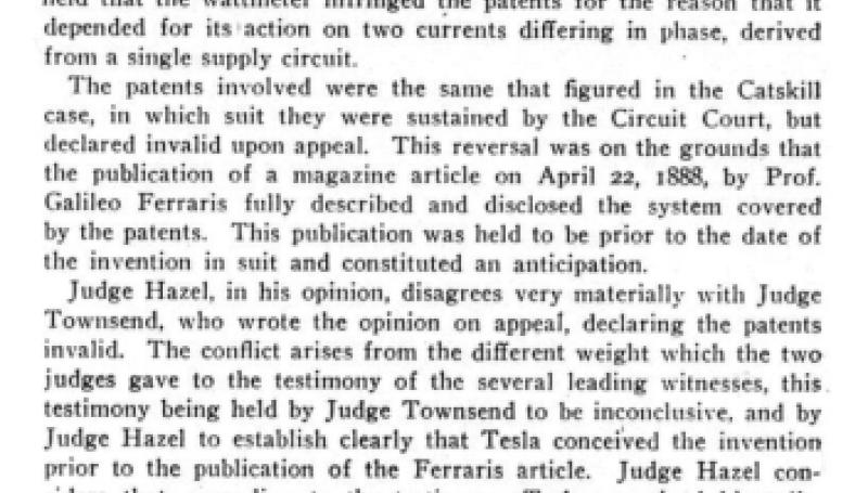 Preview of Tesla's Split Phase Motor Patent Decision article