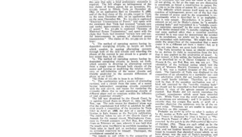 Preview of Tesla Patents Upheld in Stanley Instrument Case article