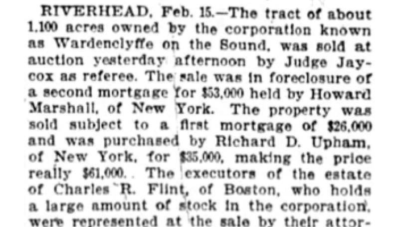Preview of Wardenclyffe Sale article