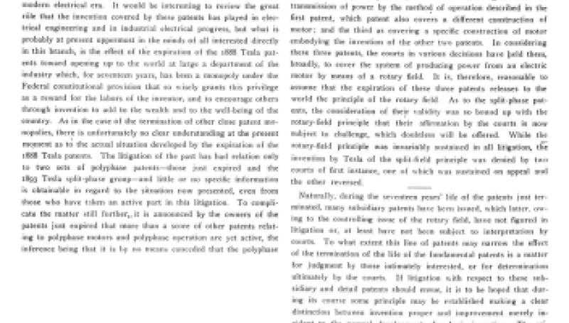 Preview of Expiration of the Tesla Fundamental Polyphase Patents article