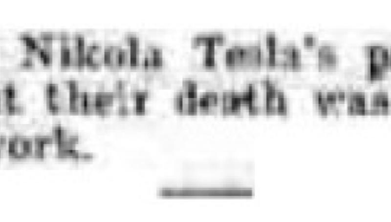 Preview of Death of Nikola Tesla's Patents article