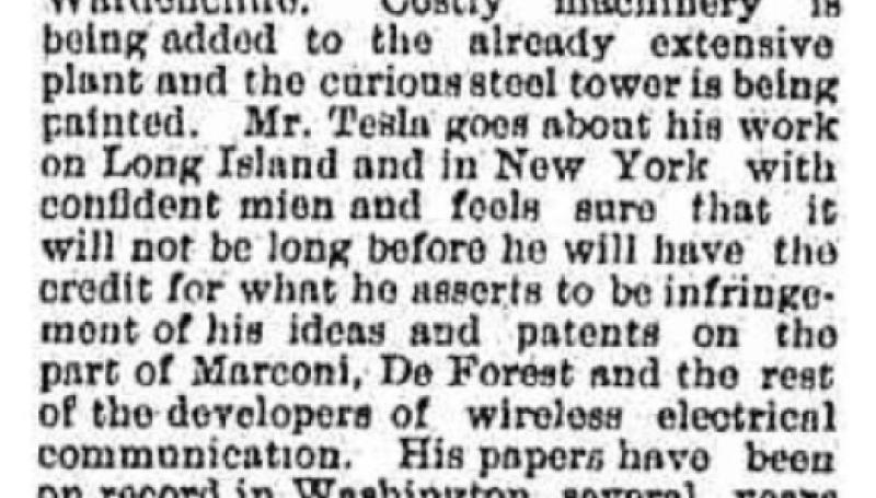Preview of Renewed Activity at Wardenclyffe (reprint) article