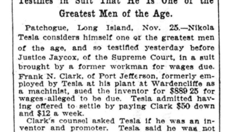 Preview of Nikola Tesla's Idea of Himself article