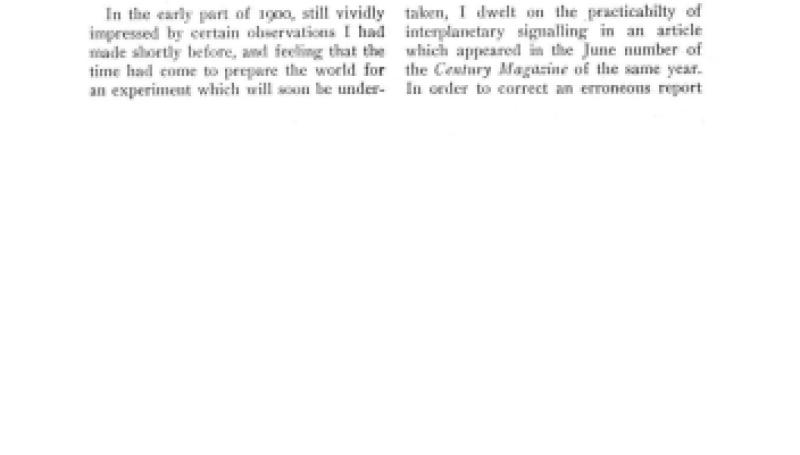 Preview of Signalling to Mars - A Problem of Electrical Engineering article