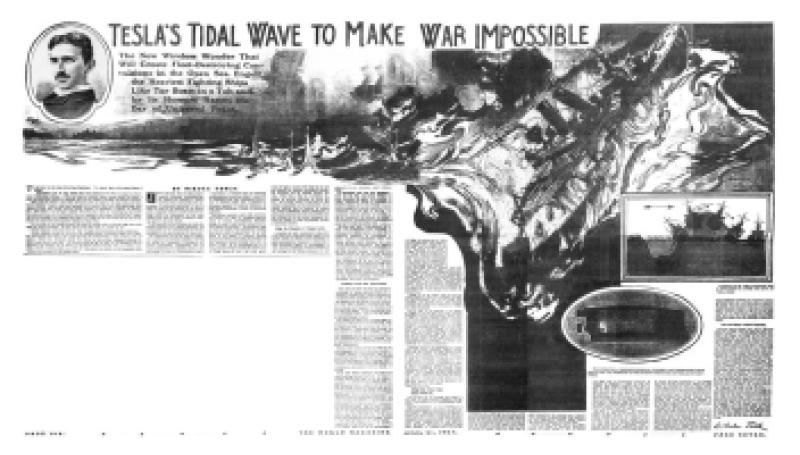 Preview of Tesla's Tidal Wave to Make War Impossible article