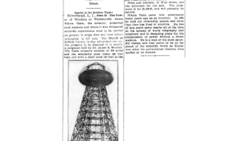 Preview of Tesla's Big Tower to be Sold for Debt article
