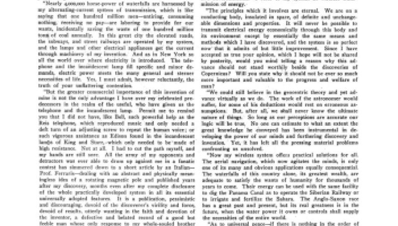 Preview of Tesla - A Letter from the Inventor to the New York Times article