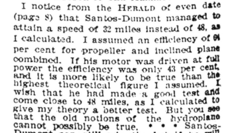 Preview of Santos-Dumont's Speed article