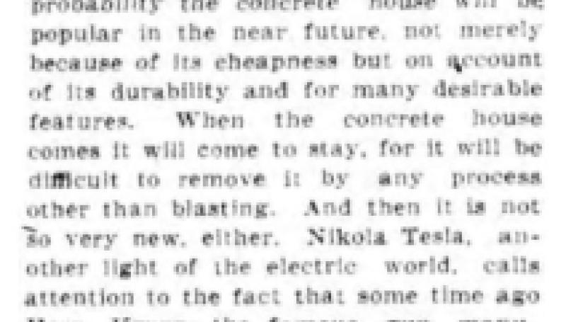 Preview of Edison and Tesla on Concrete Houses article