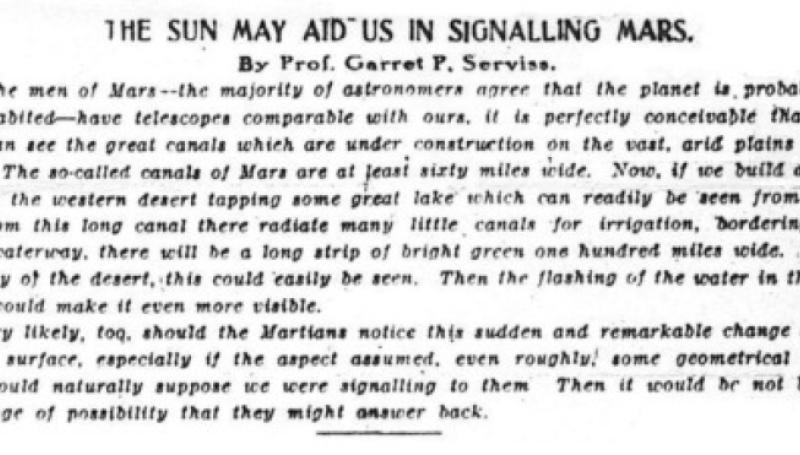 Preview of The Sun May Aid Us in Signalling Mars article