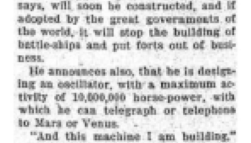 Preview of To Telephone to Mars (reprint) article