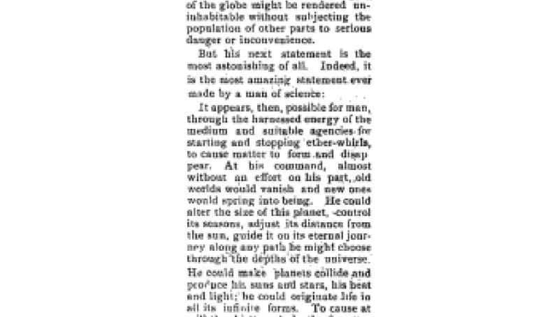 Preview of Tesla's Amazing Prophecies article