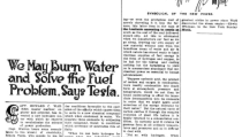 Preview of We May Burn Water and Solve the Fuel Problem, Says Tesla article