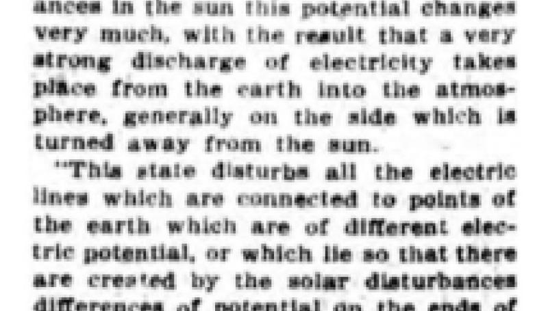 Preview of Nikola Tesla Explains Strange Electric Wave article