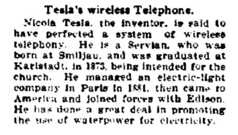 Preview of Tesla's Wireless Telephone article