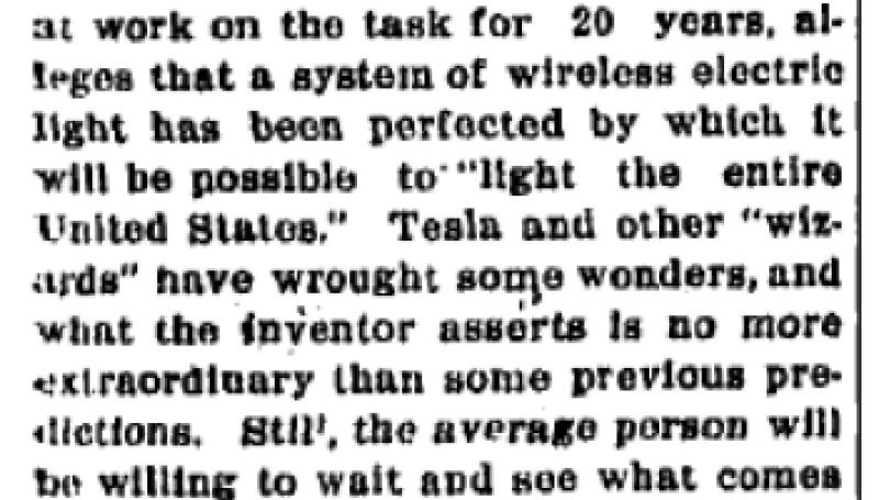 Preview of Tesla Predicts Lighting the Entire United States article