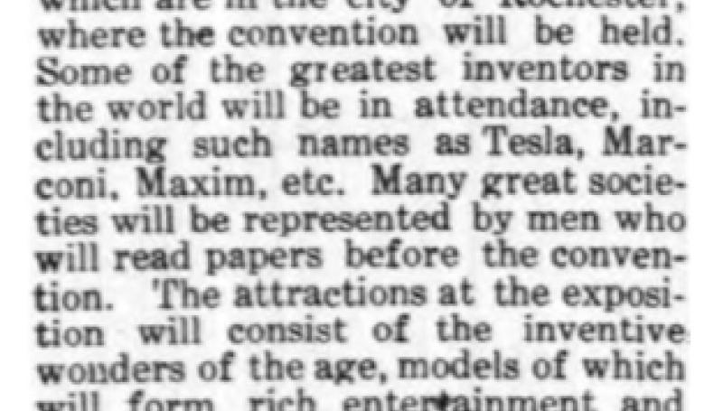 Preview of Rochester's Greatest Exhibition (reprint) article